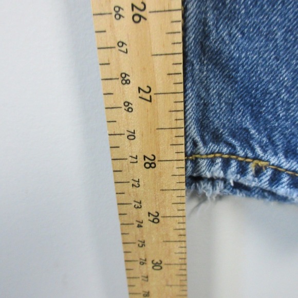 Levis Premium 80s Mom Jeans Womens 24 Blue Denim High Rise Distressed 492 - Picture 3 of 15